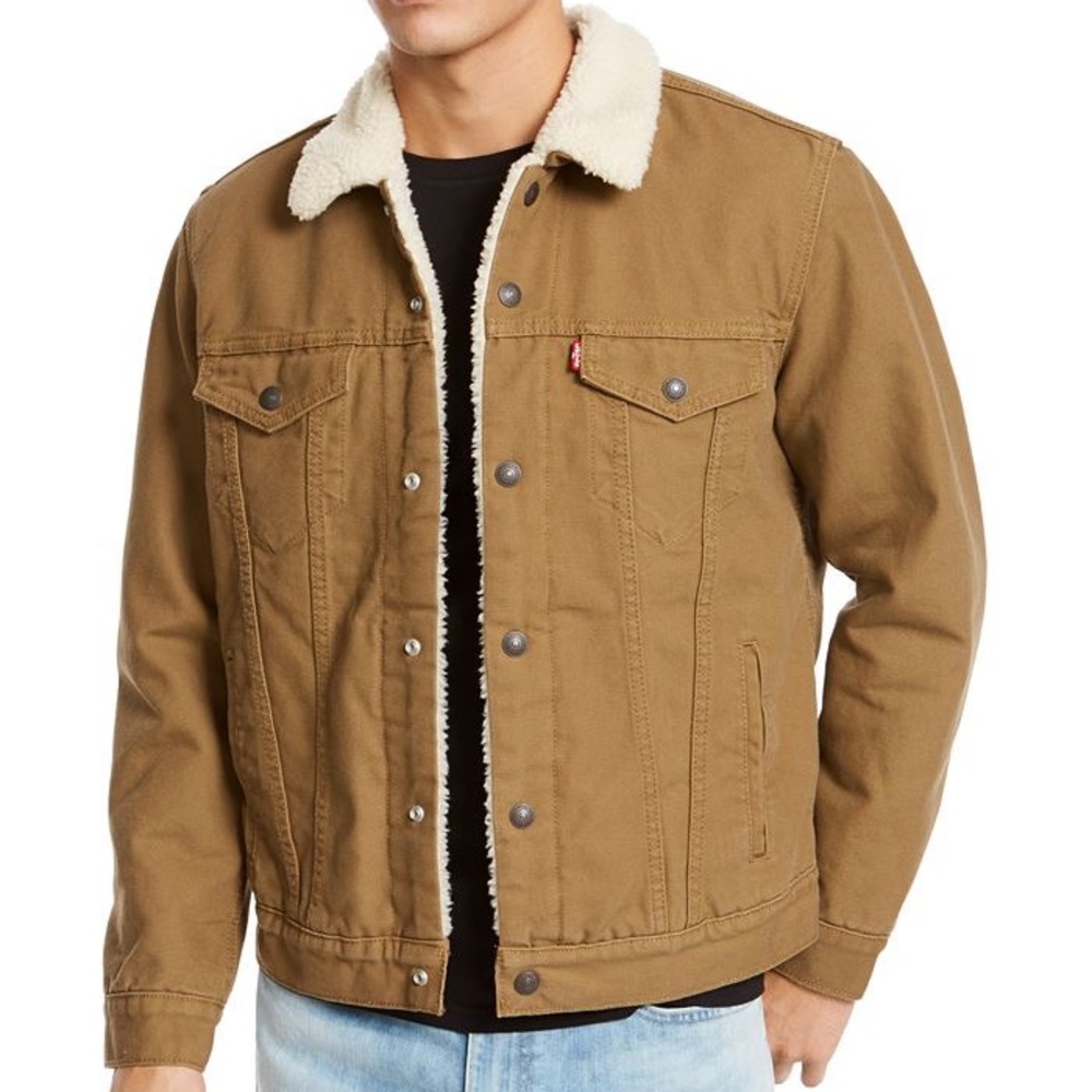 Levi’s Men's Sherpa Canvas Trucker Jacket size Large